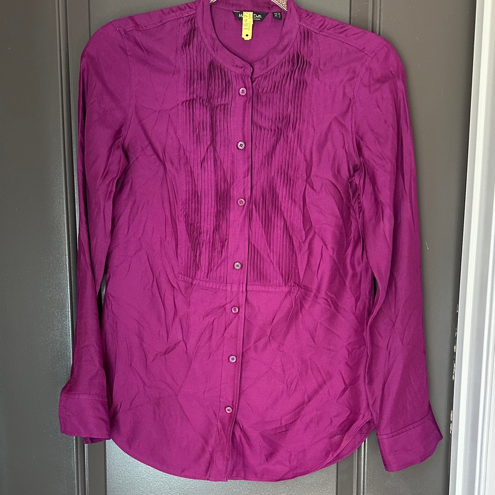Massimo Dutti Magenta Button-Down Shirt